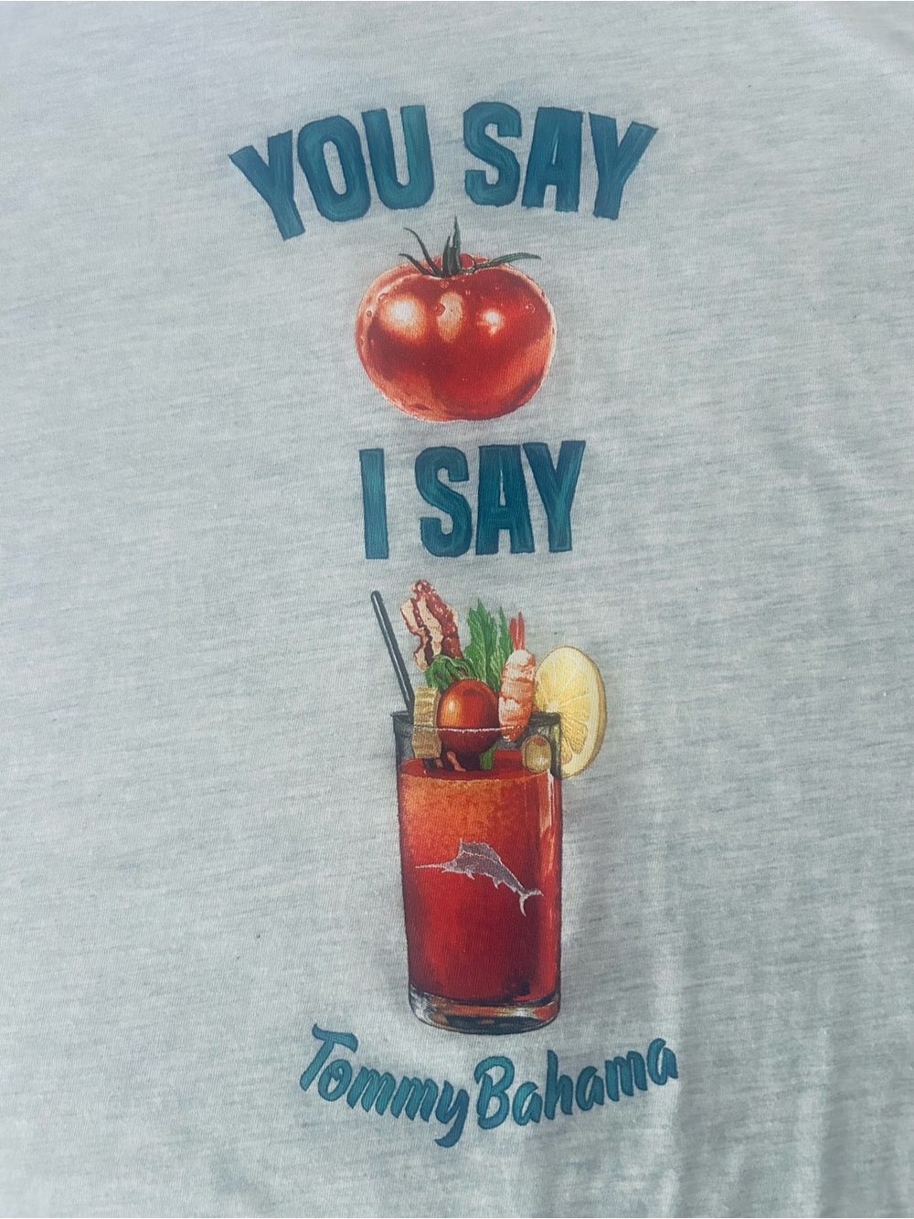 Tommy Bahama Men’s Light Gray 'You Say I Say' Cocktail Graphic T-Shirt 3XLT